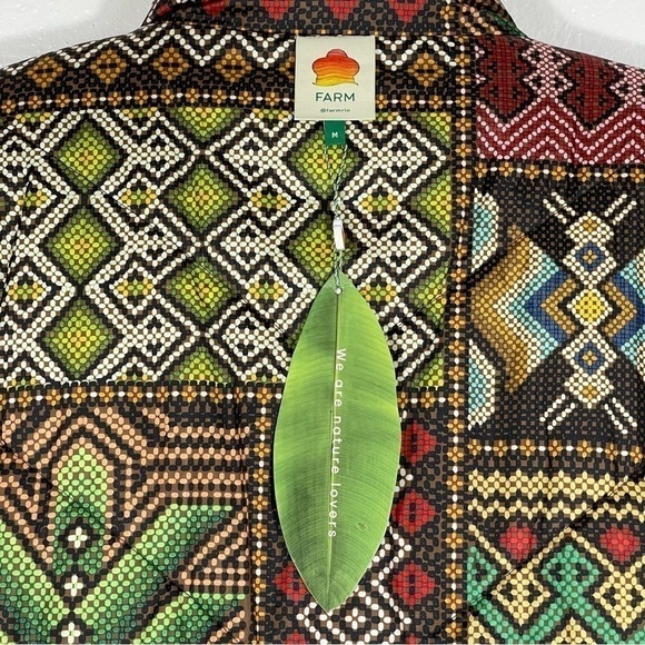 FARM Rio Tropical Rauti Metallic Revers Puffer Jacket Sz - Medium $300 SOLD OUT - Picture 15 of 16